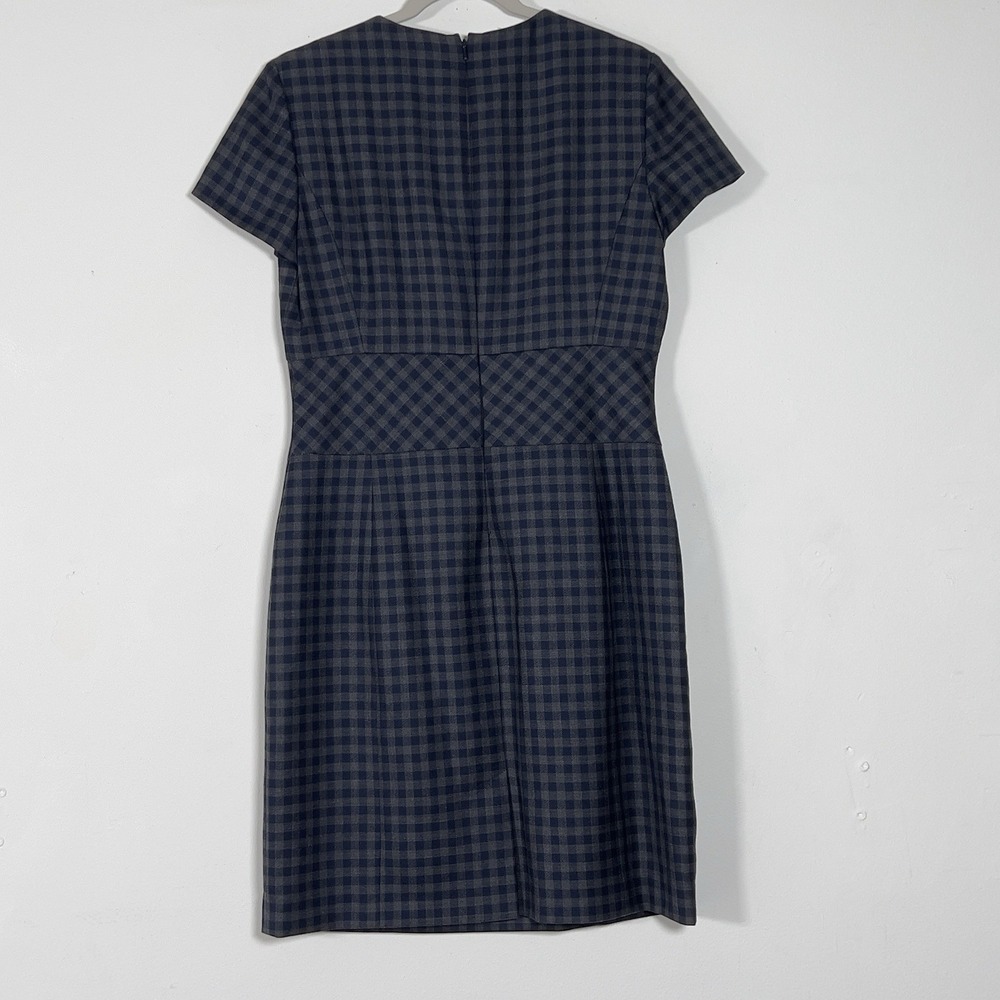 Brooks Brothers Red Fleece Sheath Dress Womens Sz 10 Blue Gingham Short Sleeve - Picture 3 of 14
